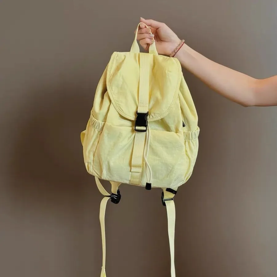 New Womens Lightweight Nylon Drawstring Backpack Large Capacity Casual Travel Backpack for Girls Students