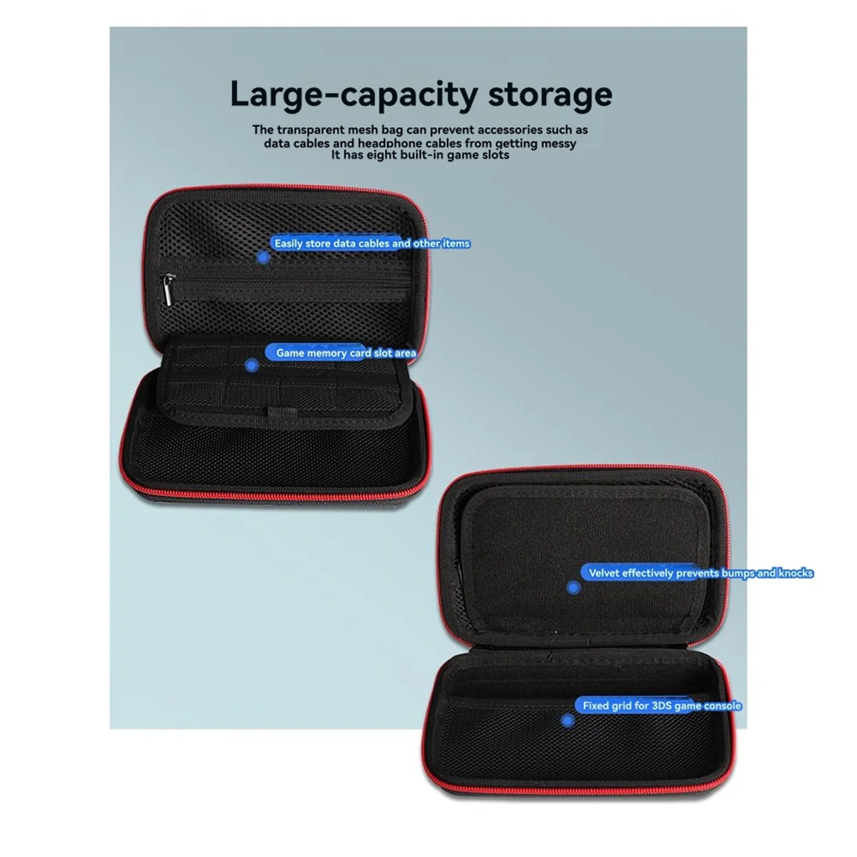 

2025+Game Console Hard Shell Carrying Case for XL Game Card Accessories Protective Storage Bag Orange & Black