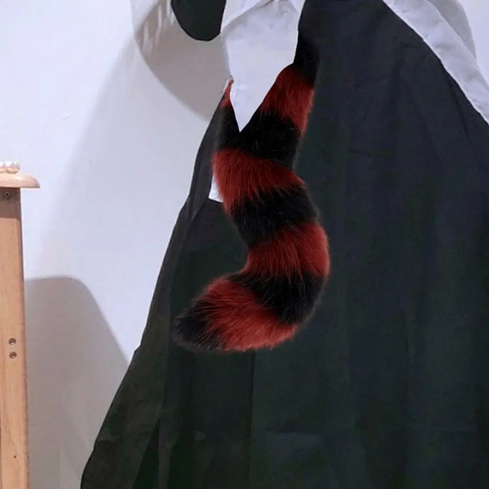 Fake Cat Tail Soft Fuzzy Plush Fox Tail Costume Prop with Adjustable Waistband for Cosplay Dance Performances Paty Costumes