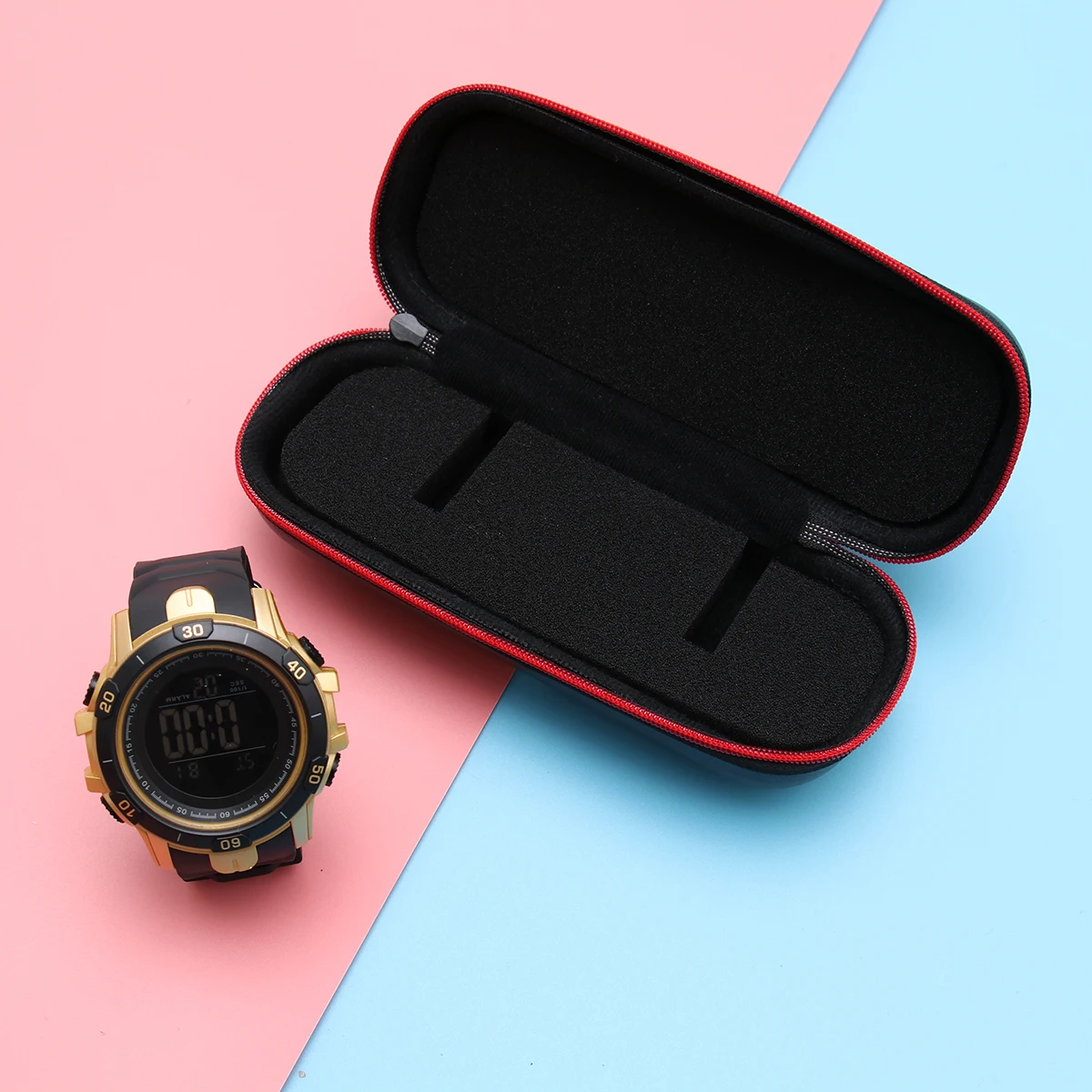 

Eva Travel Storage Case For Men Organizer Display Gift Watch Box For Men Case Watch Display Box Black 16*6*5Cm