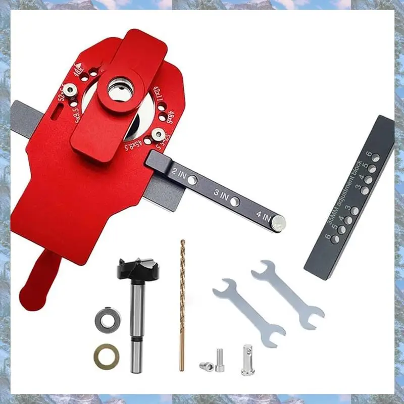 فلاش الاتجاه سبائك الألومنيوم خزانة تركيب 35 مللي متر النجارة المفصلي محدد عدة ثقب لكمة مثقاب الخشب لتقوم بها بنفسك المشاريع #1