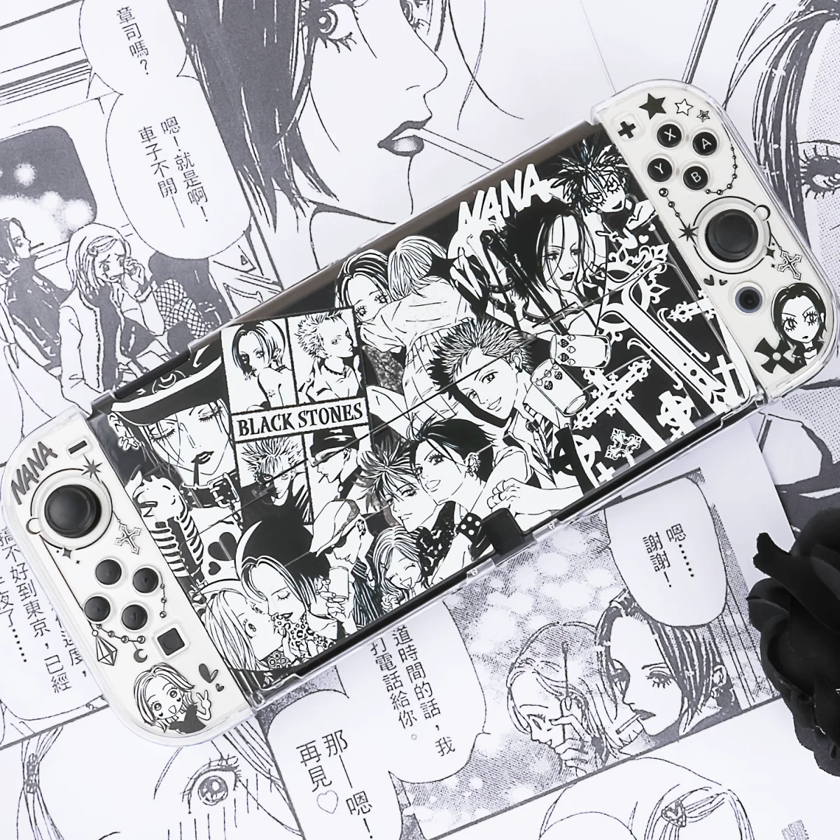 Przezroczyste etui ochronne NANA kompatybilne z Nintendo Switch lub Switch OLED - Odpinana twarda obudowa w stylu anime — zdjęcie produktu 4