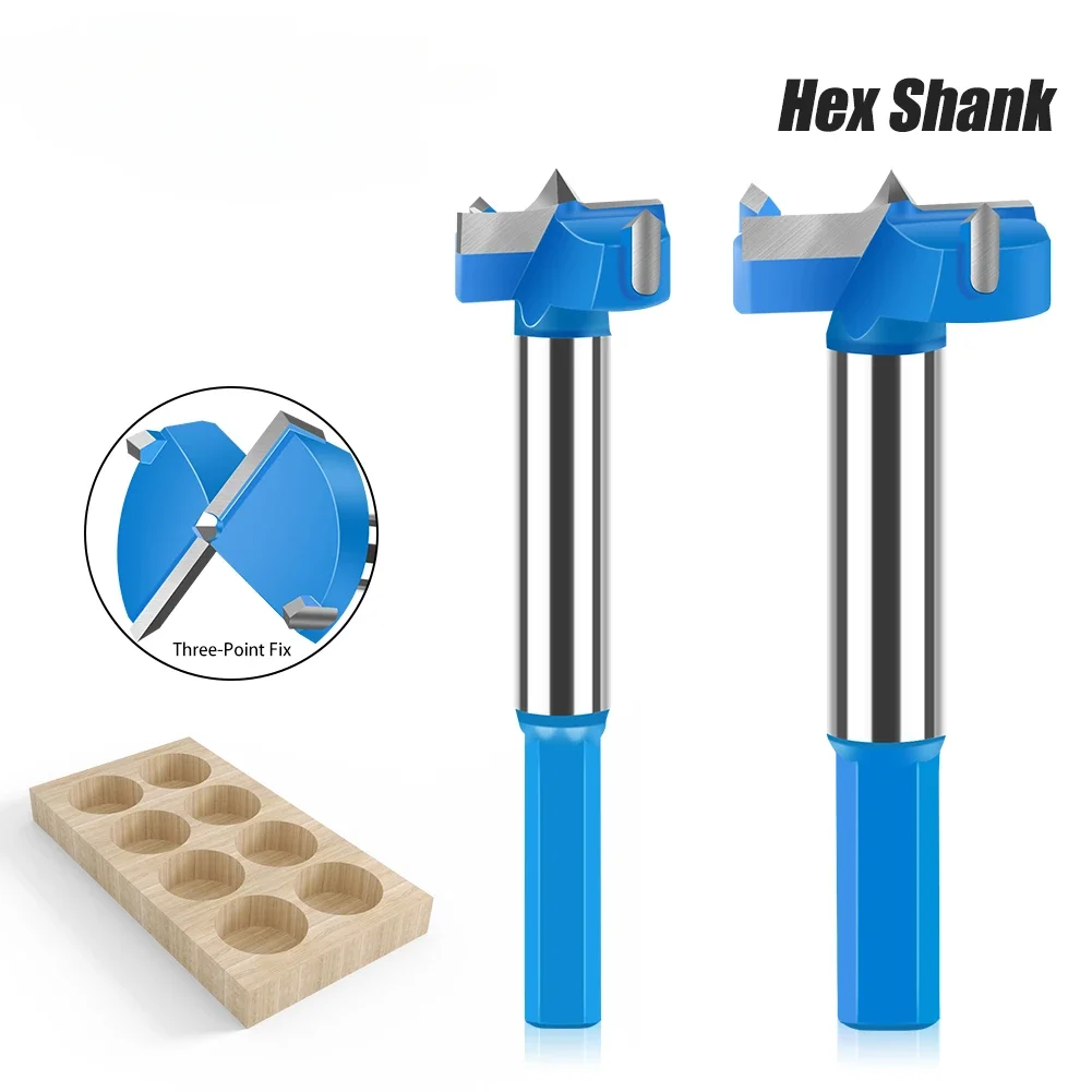 Hex Shank Hinge Boring Drill Bit 16-50mm Hole Saw Cutter Tungsten Carbide Wood Router Bit Woodworking Cutter Tools