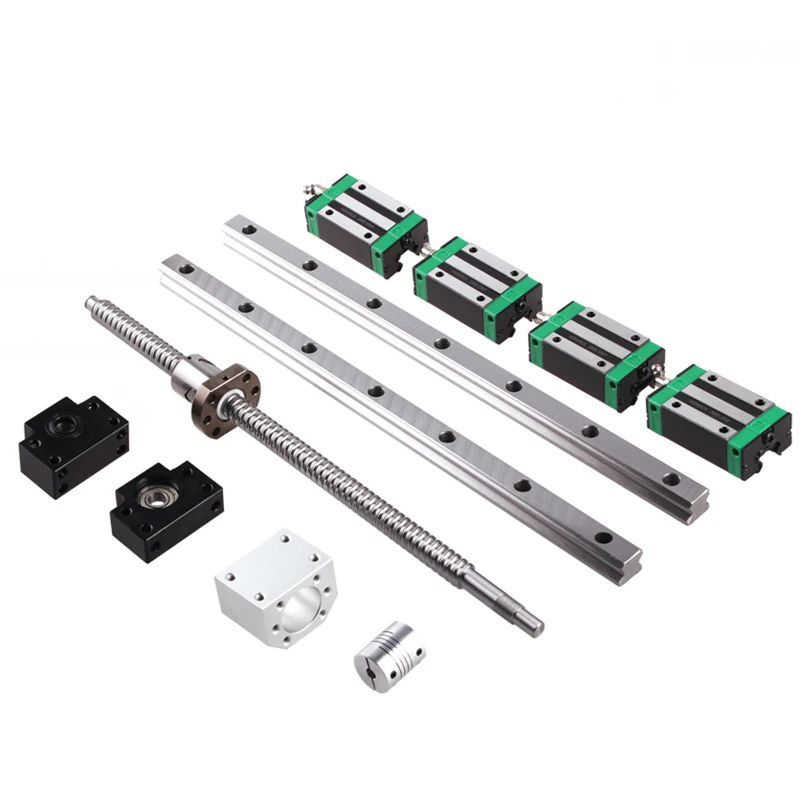 RU EU HGR20 Square Linear Guides Rail 2set HGR20+ block HGH20CA +SFU1605 Ball Screw 5mm Lead + BK12BF12 CNC Linear Actuator