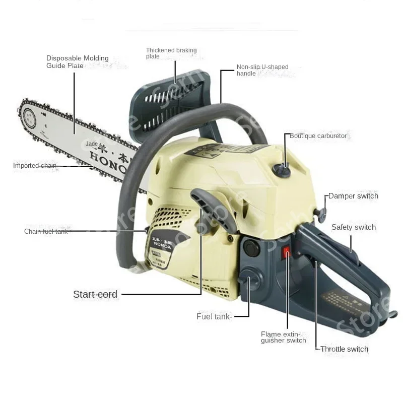 13800W 98CC chain saw logging saw ultra-high power small portable   logging multifunctional durable