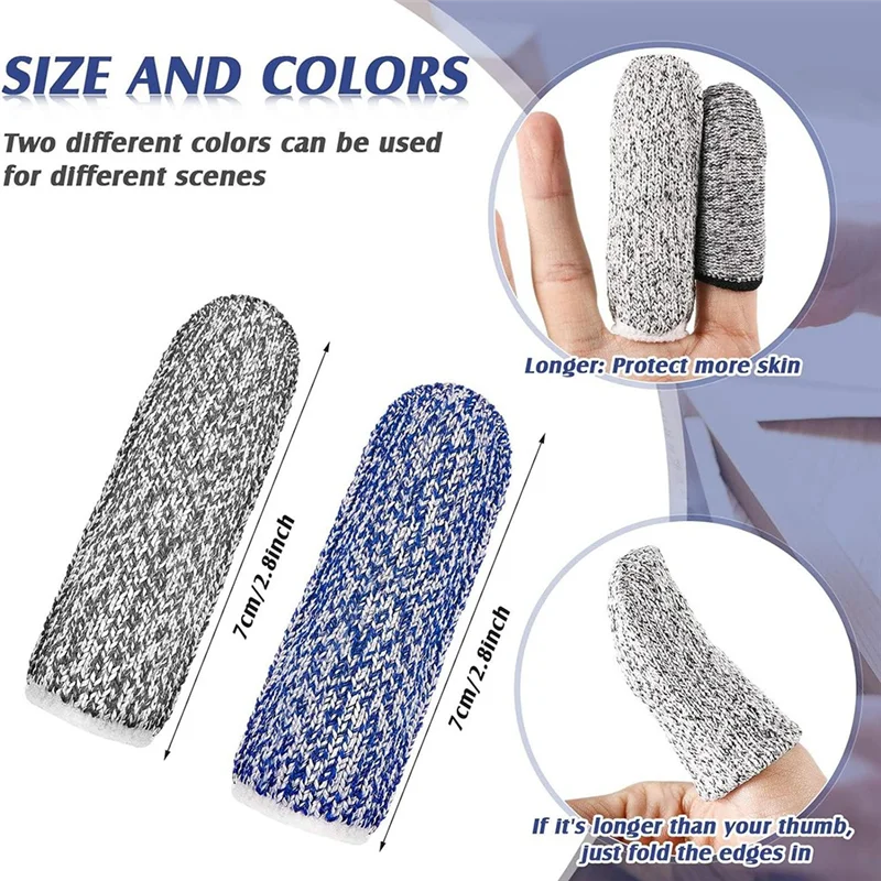 AS95-40 Pcs Finger Cots Cut Resistant Protector Anti Cut Fingertips Finger Sleeve Reusable Finger Covers Thumb Finger