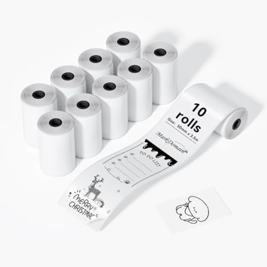 Mini Printer Thermal Paper 10 Rolls Self Adhesive