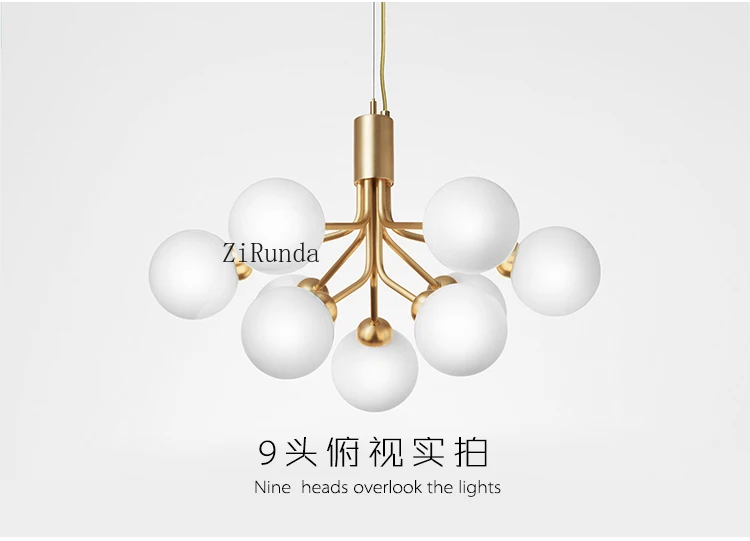 All copper chandelier Italian modern living room dining room bedroom creative art molecule chandelier