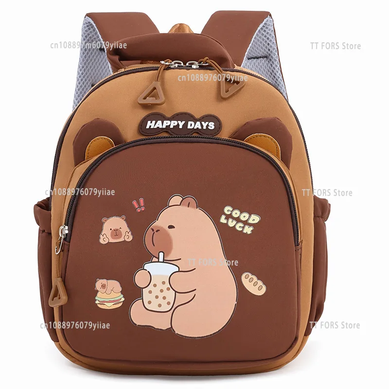 New Small Children's Backpack Cute Capybara Casual Boys and Girls Schoolbag Suitable for Preschool Birthday Holiday Gifts