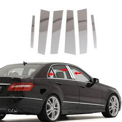 6Pcs for Mercedes-Benz E-Class W212 4-door Sedan Saloon E200 E220 E250 2010-2016 Car Door Trim Pillar Posts Cover Kits Stickers