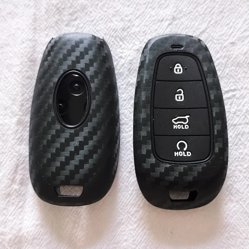 New Silicone Car Remote Key Case for Hyundai Tucson Solaris Sonata Hybrid NEXO NX4 Santafe Dn8 2020 2021 2022 Accessories Shell view 4