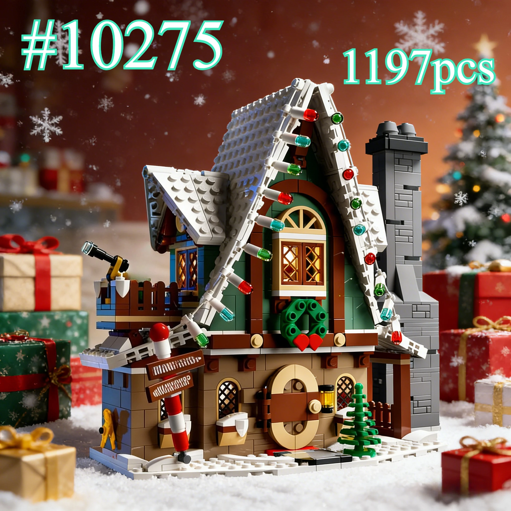 절묘한 엘프 매직 롯지 10275 빌딩 블록 세트는 크리스마스 선물에 적합하며 레고 입자와 호환됩니다, 1197개.