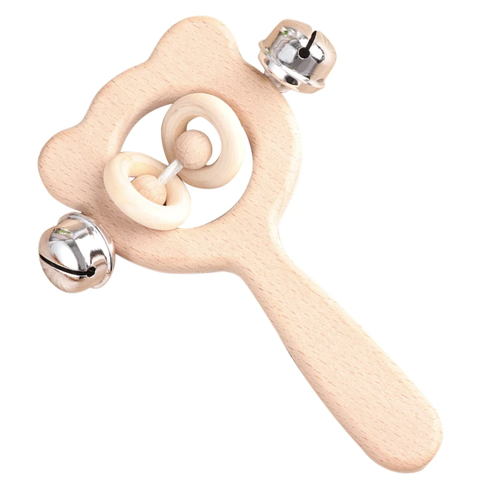 Baby Wooden Chewable Grabbing 1240X580X200CM Teether Hand Bells Instruments Teethers for Babies Rattles