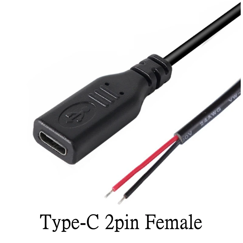 2pin 4pin wire USB 2.0 Type C Male female Plug extension Welding Type USB-C DIY Repair Cable Charger Connector for Huawei Xiaomi