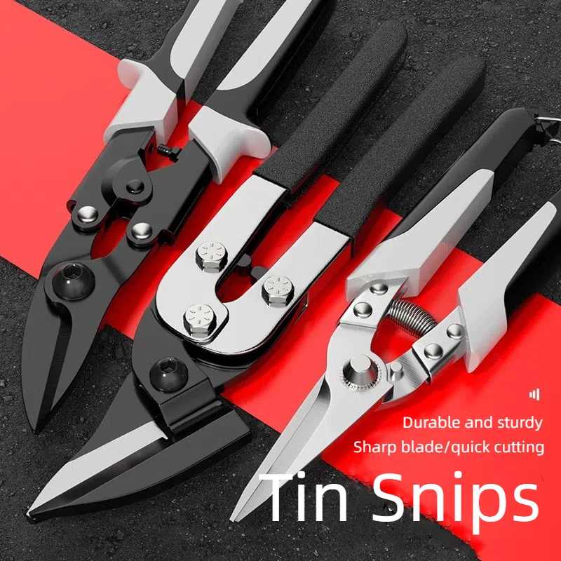 Professional Industrial Shears:Stainless Steel Scissors Tin Snips for Metal Sheet & PVC Pipe Cutting