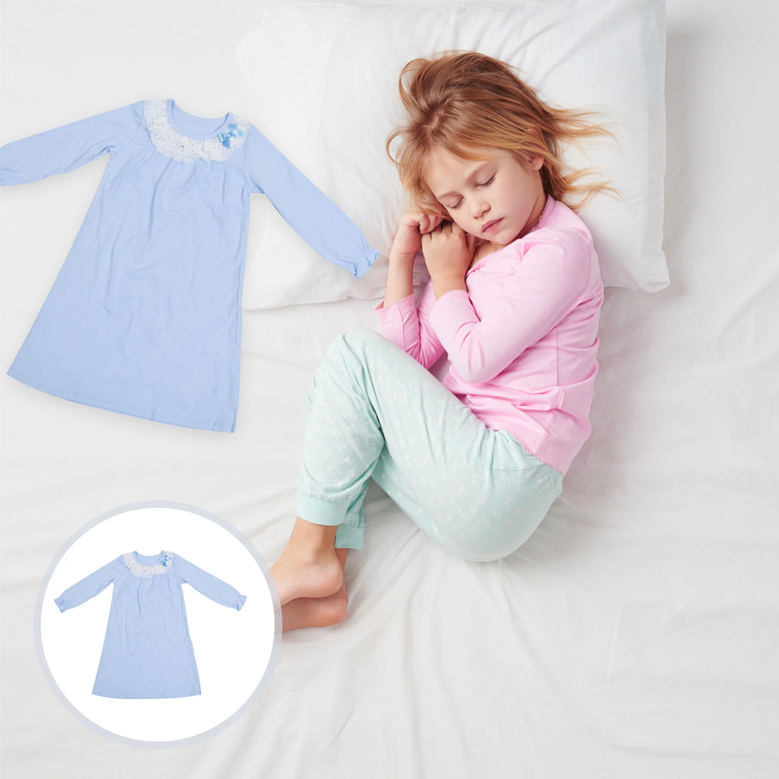 

Kids Cotton Comfortable Nightdress Long Sleeve Soft Nightgown Leisure Children Sleeping Clothes Kids Nightdress