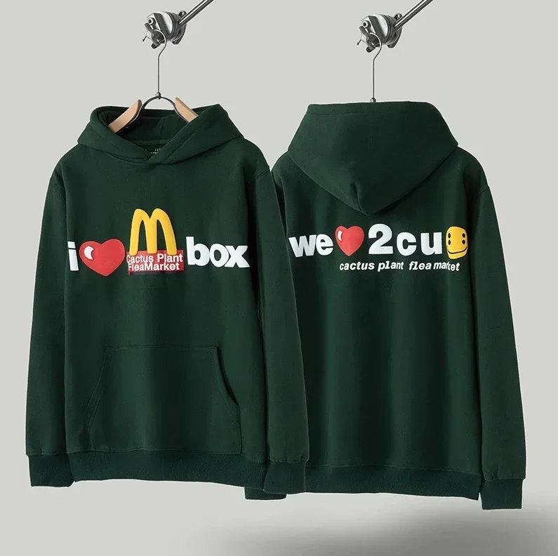 n high street fashion brand  autumn and winter new style  love foam printing, loose pile hoodie men and women