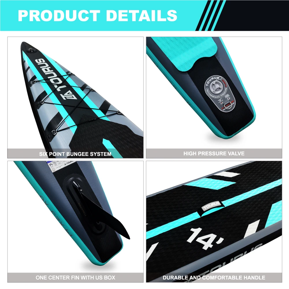 TOURUS Nuevo diseño Paddle Bord Race Board 14 Surf inflable 14" Racing Sup