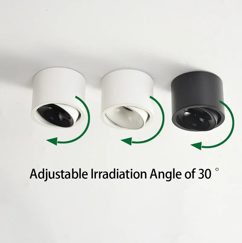 Ultra-Thin LED Spotlight Adjustable Angle Super Bright Downlight 7W Surface Mounted Small Ceiling Light Bedroom Indoor Lighting