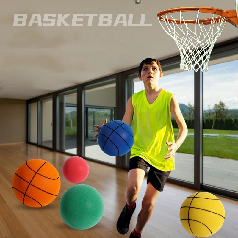 16/18/22/24cm Bouncing Mute Ball Indoor Elastic Silent Basketball Baby Foam Toy Playground Bounce Basketball Child Sports Game