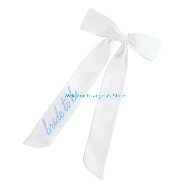 

X4YC 1PC Fashionable Large Bows Hair Clip Tassels Ribbon Bowknot For Wedding Event