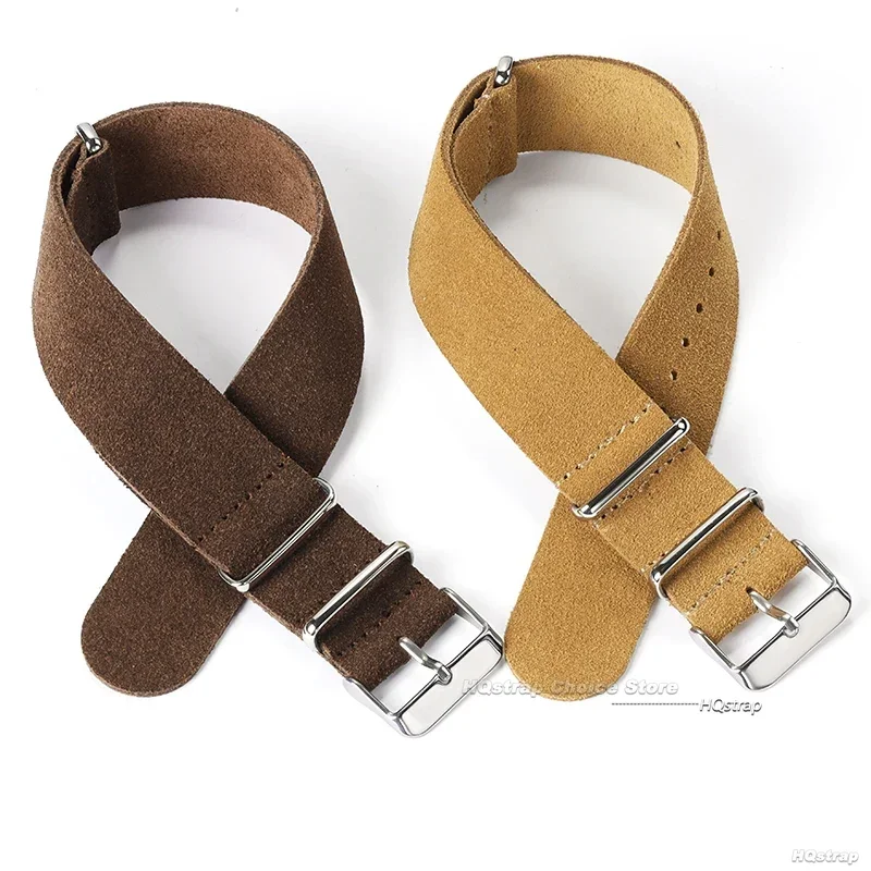 Cinturino in vera pelle scamosciata retrò morbida da 20mm 22mm per braccialetto sportivo Rolex per Huawei per cinturino da polso Seiko per cintura Casio