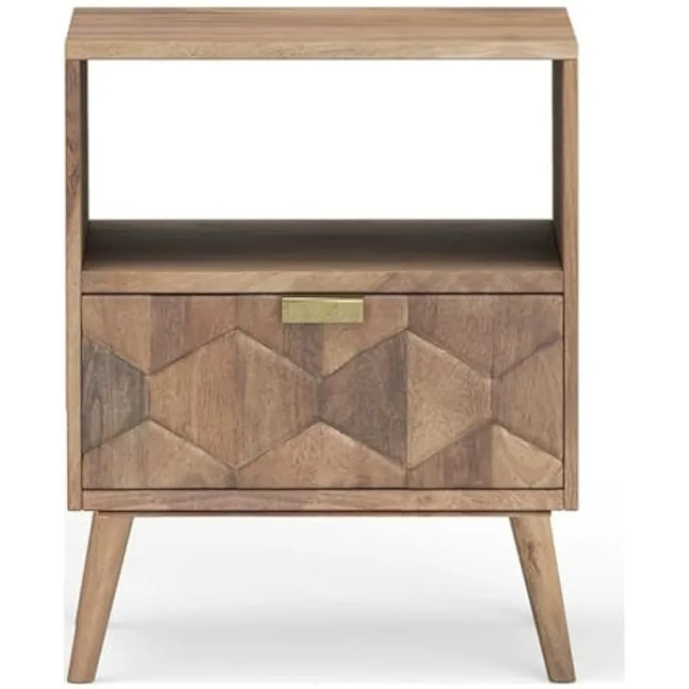Mid-Century Style Natural Wood Nightstand by Carson