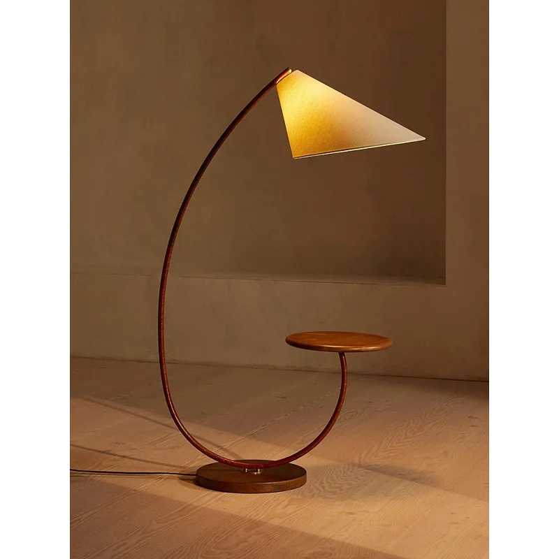 

French antique floor lamp, American retro atmosphere next to the sofa, high-end bedroom bedside storage