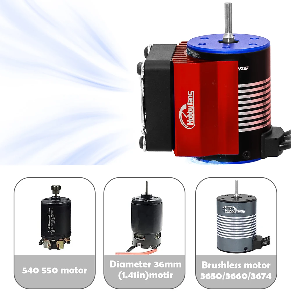 Ventola di raffreddamento del motore da 40mm con ventola di dissipazione del calore del dissipatore 28000RPM 8.45V per auto RC 1/8 1/10 540 550 F540