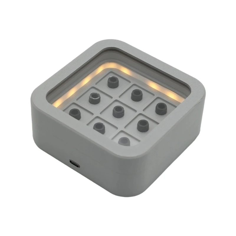 Aufbewahrungskoffer für mechanische Tastaturtastenkappen mit beleuchtetem 3 x 3-Layout-Display, Sichtdeckel und magnetischer – Detail 1