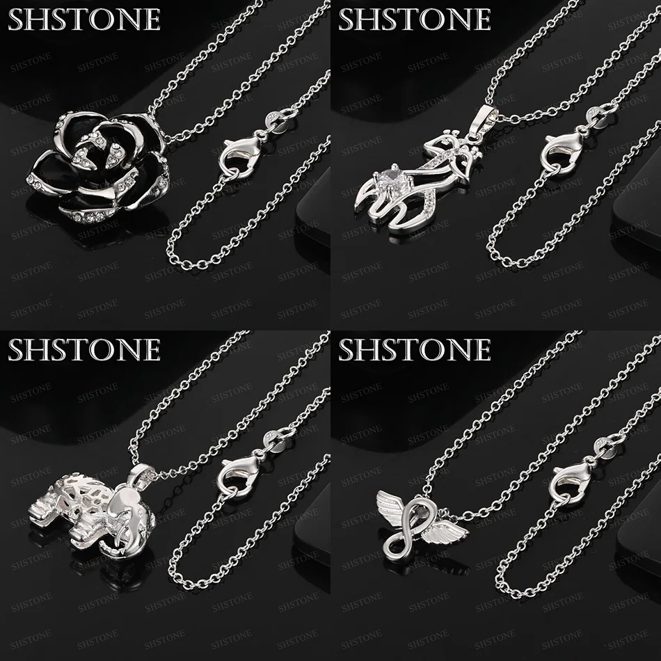 

Luxury Zircon Jewelry 925 Sterling Silver Flower Elephant Sika Deer Number 8 Pendant Necklace Valentine's Party Gift Accessories