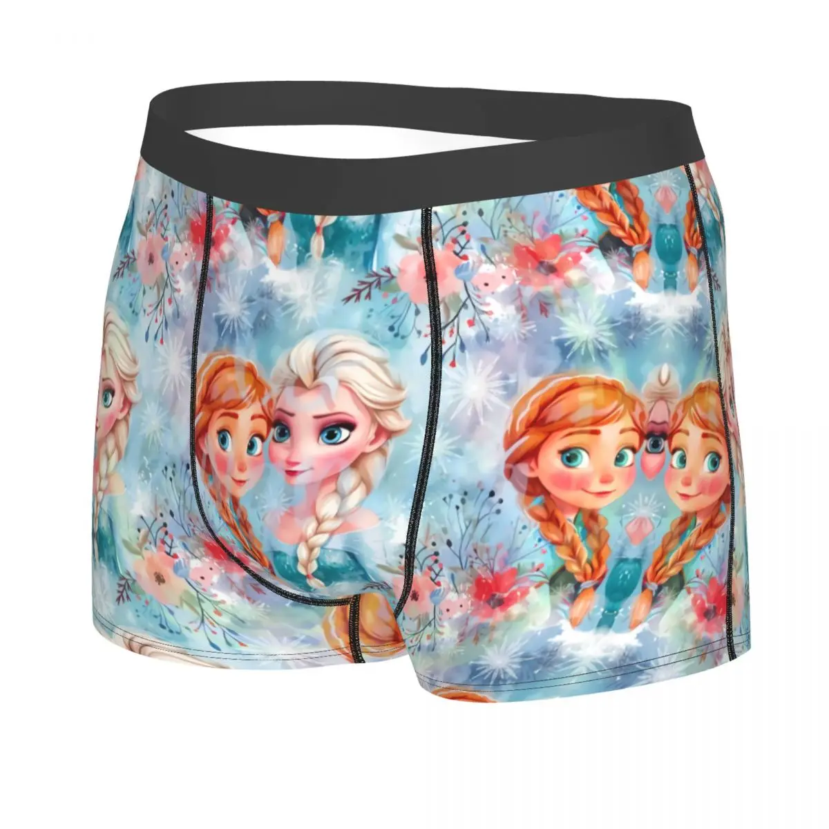 Custom Novelty Frozen Elsa Olaf Seamless Boxers Shorts Panties Male Underpants Stretch Briefs Underwear