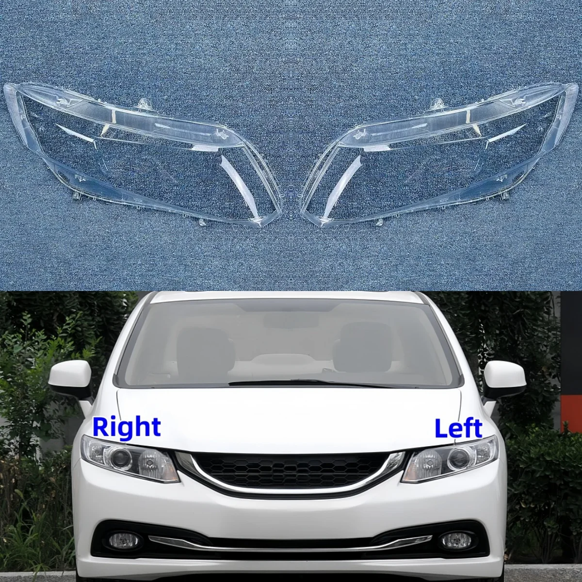For Honda Civic 9Th Generation 2012 2013 2014 2015 Car Accessories Transparent PC Material Lampshade Cover
