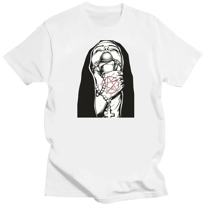 Unholy Nun Print Men Women Tshirt Creativity Evil Bad Nun Summer T Shirt Fashion Male Short Sleeve Loose Hip-hop Tee Casual Top