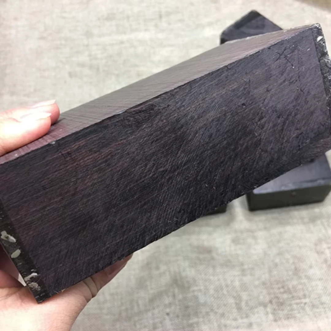 35x4x3cm Large Black Ebony Solid Wood Lumber Blanks Natural Log Scrap DIY Carving Material for Erhu Parts, Bracelet, Gourd, Seal