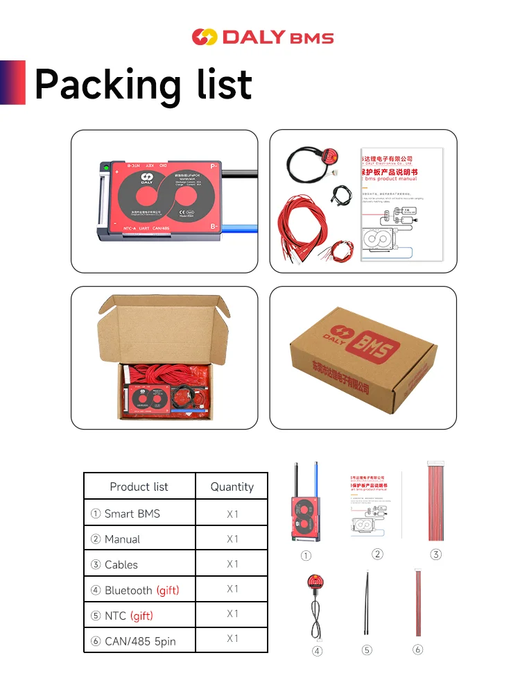 Daly Smart Lifepo4 CANBUS BMS 4S 8S 12V 24V li-ion 3S 7S 10S 36V 40A 60A BMS per litio 18650