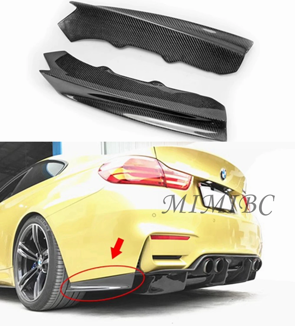 

FOR BMW F80 M3 F82 M4 2017-2020 Car Rear Bumper Side Diffuser Extension Spoiler Lip Corner Splitter Carbon Fiber Style