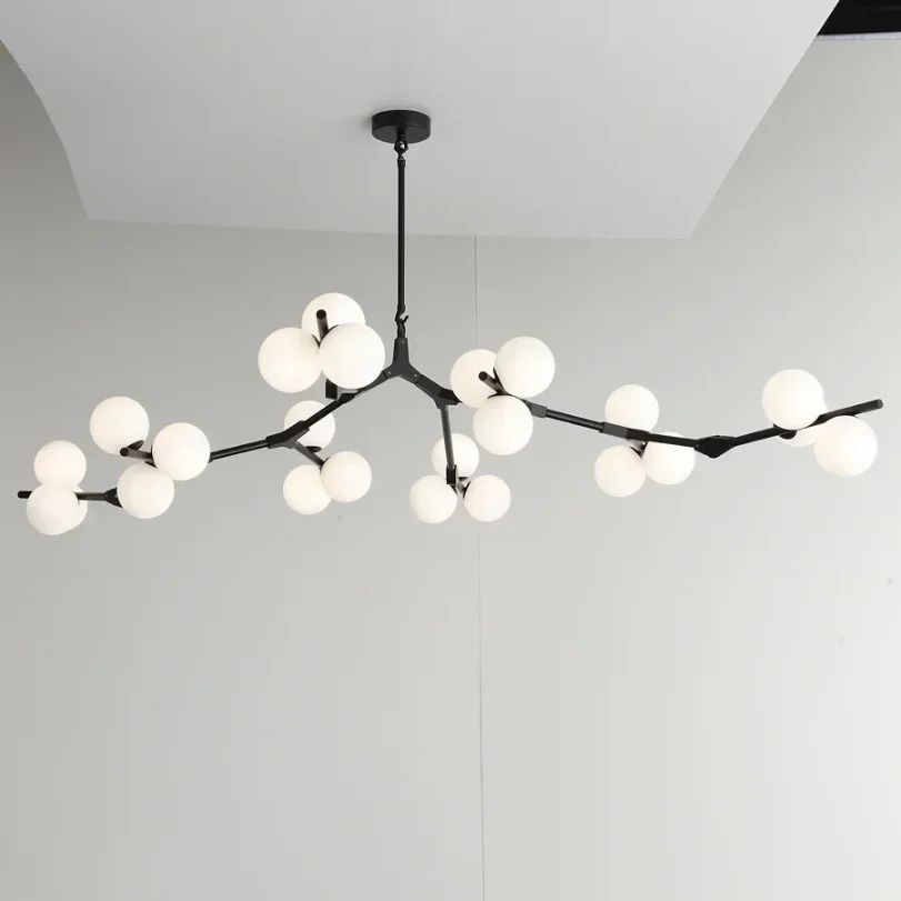 Imagem -04 - Glass Ball Tree Branches Teto Lustres para Sala de Estar Decoração do Quarto Modern Pendant Light Pendurado Luminária