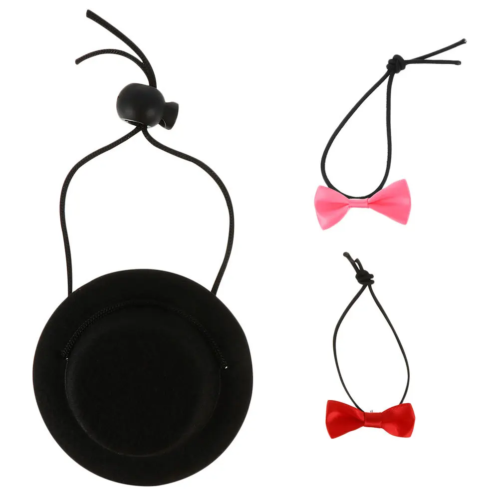 

3pcs Pet Hat Bowtie Set For Hamster Chinchilla Hedgehog Bunny Costume Accessories Adjustable Headwear Party Photo Prop Pet