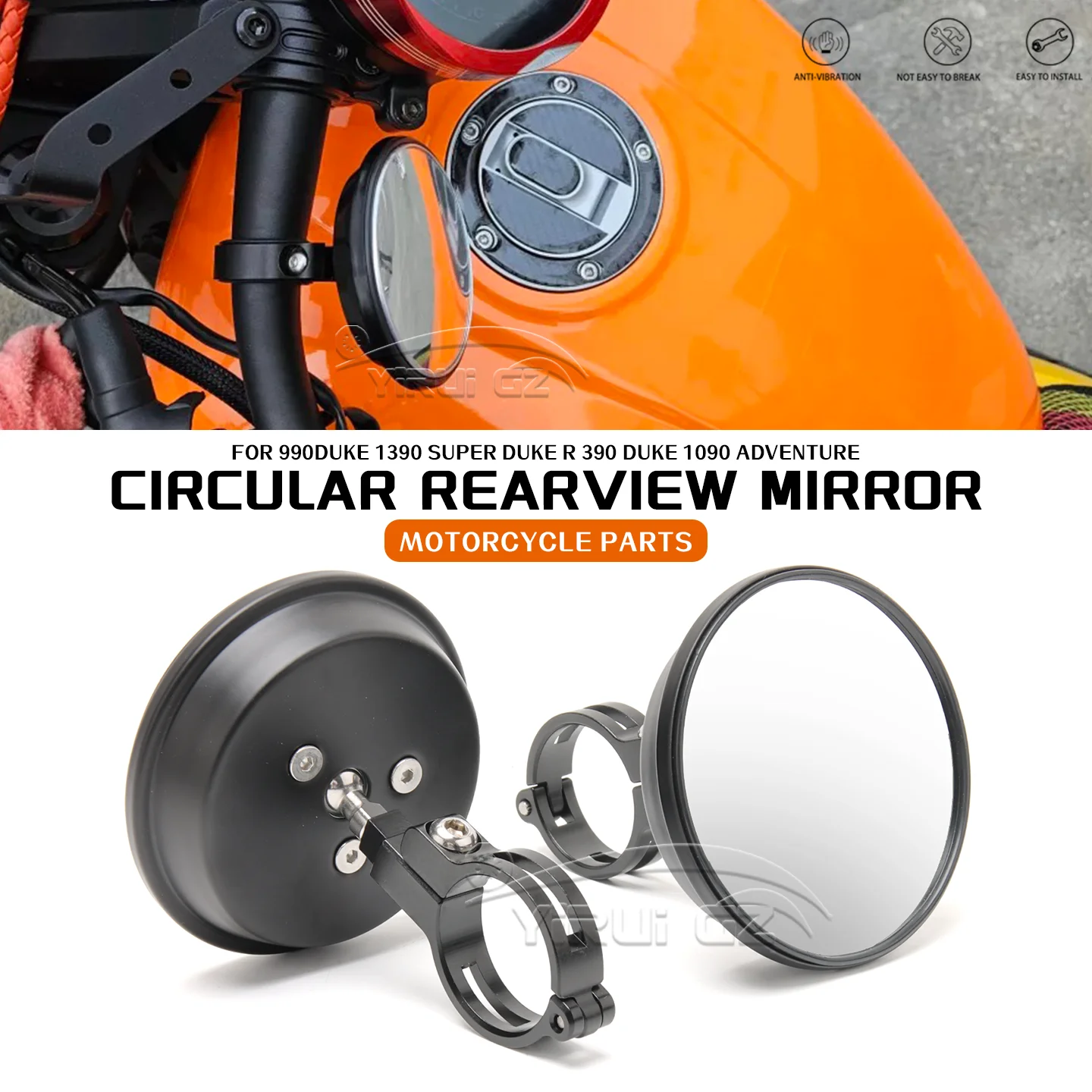 

Espelho Convexo Espelhos de grande angularpara Motorcycle Blind Spot Auxiliar Retrovisor For 990 DUKE 1390 Super Duke R 390 Duke