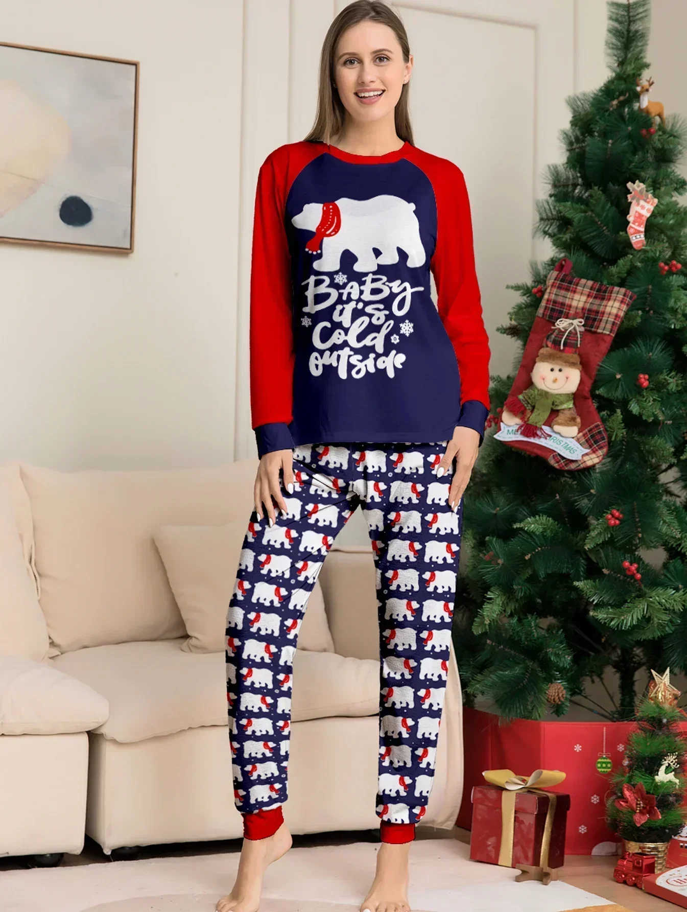 2024 Christmas Pajamas Family Set Xmas Pjs Long Sleeve Sleepwear Matching Outfits Baby Mother Kids Daughter Mommy Me Couples