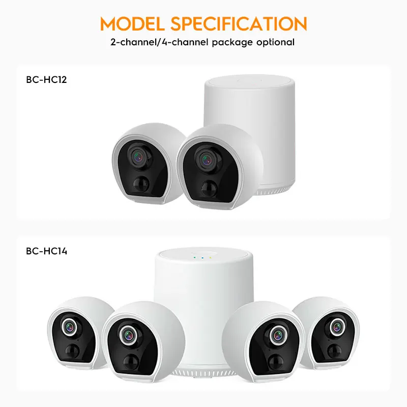 2.4G Wireless 2MP 1080P Two Cameras One Gateway Low Power Battery IP Camera Kit Home Security Video CCTV System