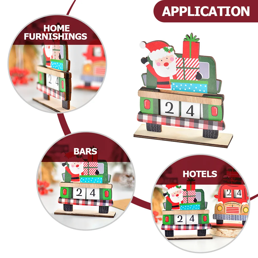 عيد الميلاد العد التنازلي التقويم خشبية عيد الميلاد الديكور هدية احتفالية متعة المنزل بار فندق مول الحواف الآمنة زينة عيد الميلاد