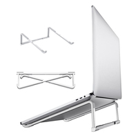 Stainless Steel Laptop Holder Stand Desktop Height Increase Folding Cooling Bracket Anti Slip For Laptops Under 17.3 Inches