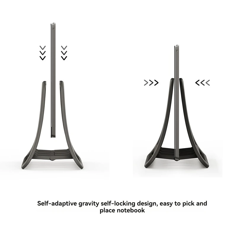 Soporte vertical ajustable para computadora portátil Soporte para computadora portátil y tableta Estante de almacenamiento vertical A