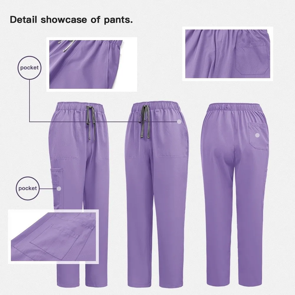 Quick-Drying Unisex Scrub Suit Shirt+Pants T-Shirt Clinical Uniform Soft Classic Woman Pharmacy Workwear Pet Hospital