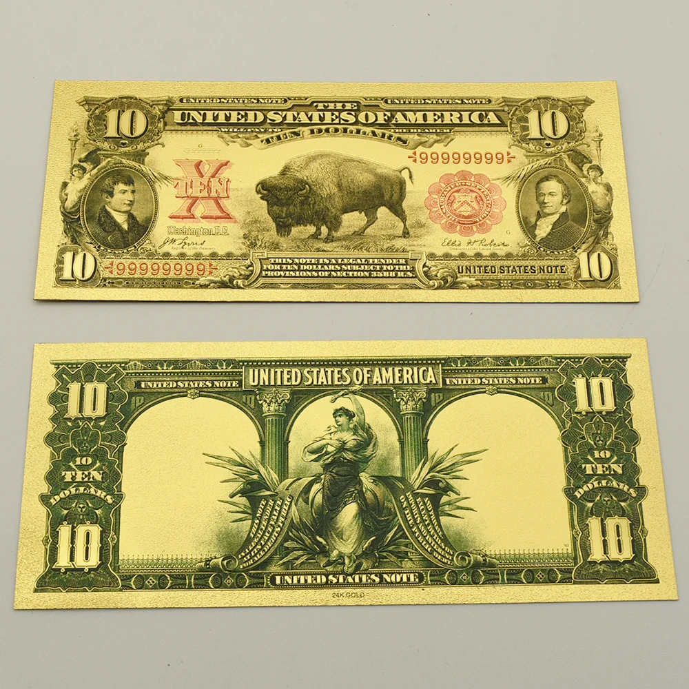 1922 Year America Gold Foil Banknote 2 5 10 100 1000 10000 Dollar Home Decoration Plastic Money Collection Holiday Gift