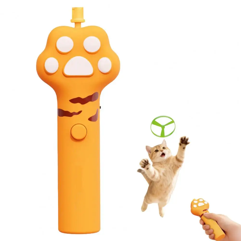 

USB Charging Fetch Toy Flying Disc Launcher with 6 Flying Discs Interactive Cat Toy for Indoor Outdoor Play Energy Burning