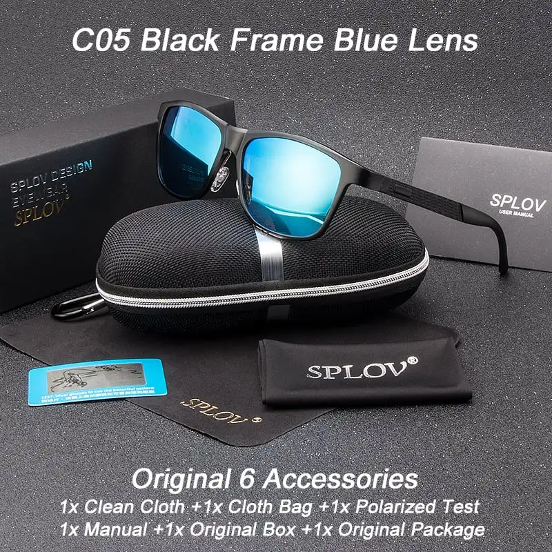 SPLOV Prescription Sunglasses Men's Professional Customized Polarized Lenses Frameless Design Myopia Glasses Driving Glasses
