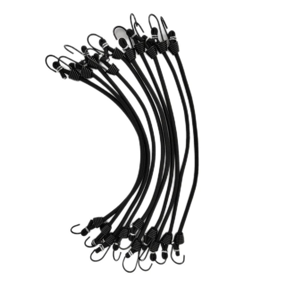 10 adet ağır elastik Bungee şok kordon askısı ile araba bagaj çadırı kayık tekne kano bisiklet halat kravat bisiklet aksesuarları